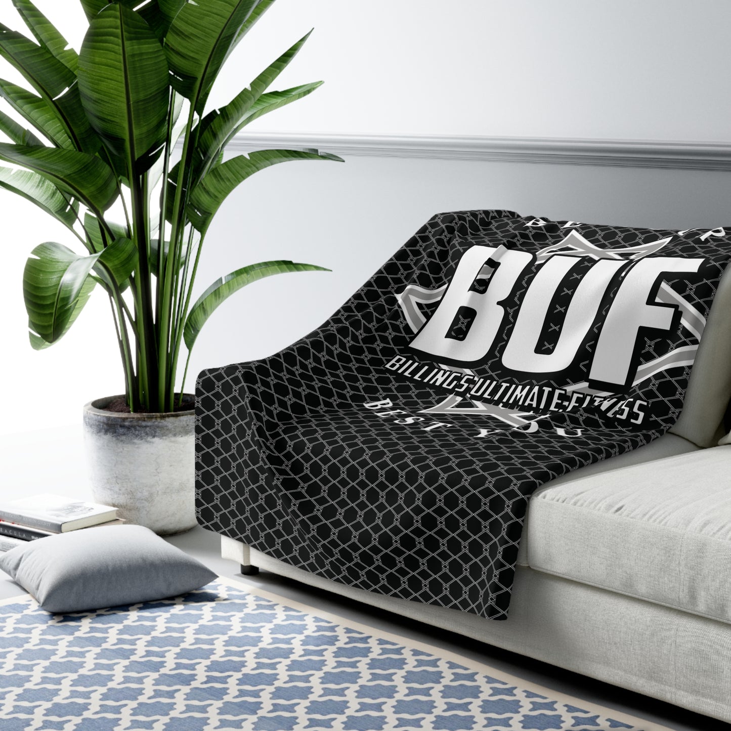 BUF Pattern Sherpa Fleece Blanket B